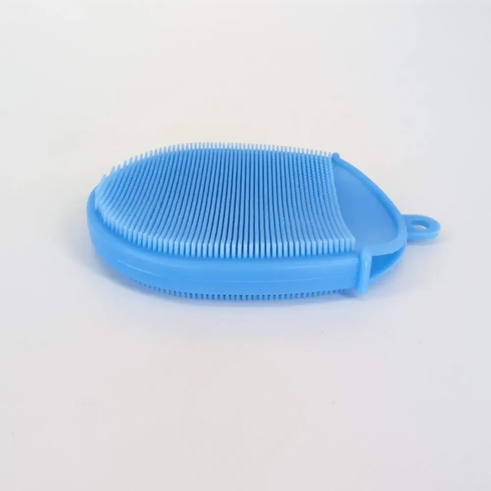 Double Sided Blue Silicone Glove Type Body Scrubber / Bath Brush - New / Unused